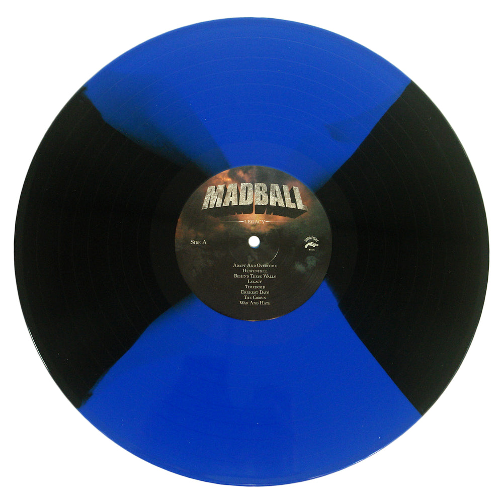 A 12-inch Legacy - Black N’ Blue Quad Vinyl LP with a black and blue quad color pattern and a center label listing track titles for H.C. United.